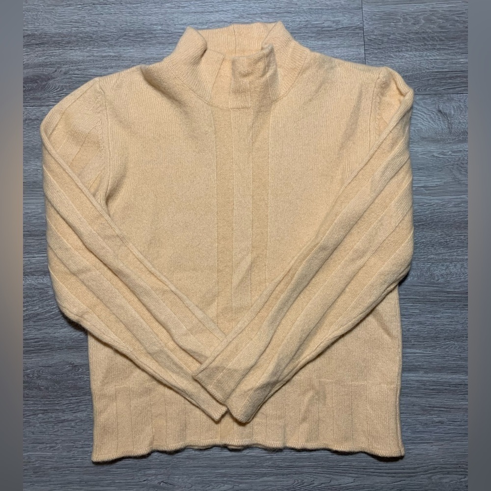 Vintage Peach Cowl Neck Sweater - 100% Cashmere - Made in Italy - Medium